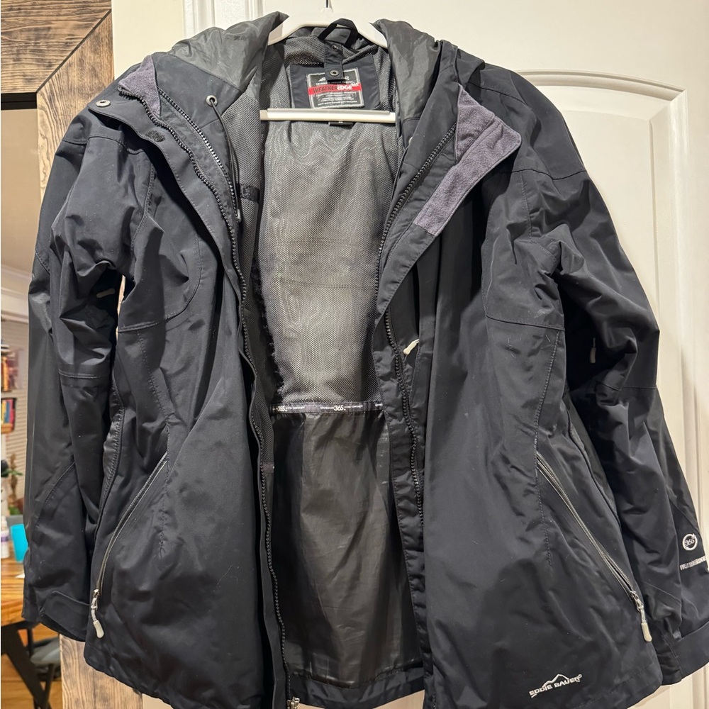 Eddie Bauer 365 Weather Edge Black Jacket.  Great for layering option.
